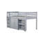 Twin Loft Bed With Storage Cabinet, Drawer And Shelf Cabinet And Pulling-Out Desk-1561335491