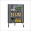 Armoire de rangement d'angle moderne à 3 niveaux avec portes en verre trempé