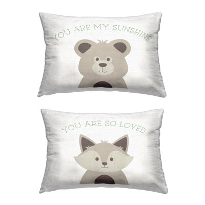 Ensemble de 2 coussins d'extérieur imprimé You Are Loved Sunshine par Natalie Carpentieri