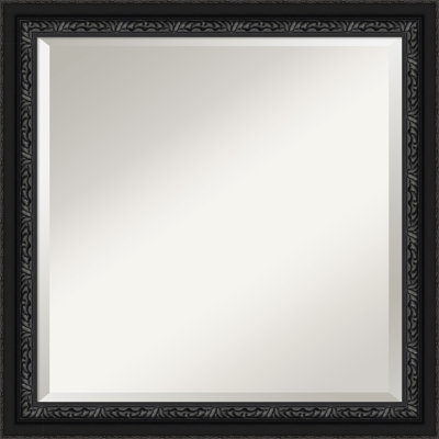 Downton Black Beveled Wood Framed Bathroom Vanity Wall Mirror