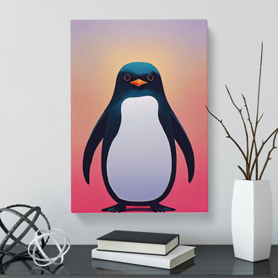Briner Penguin Vaporwave - Wrapped Canvas