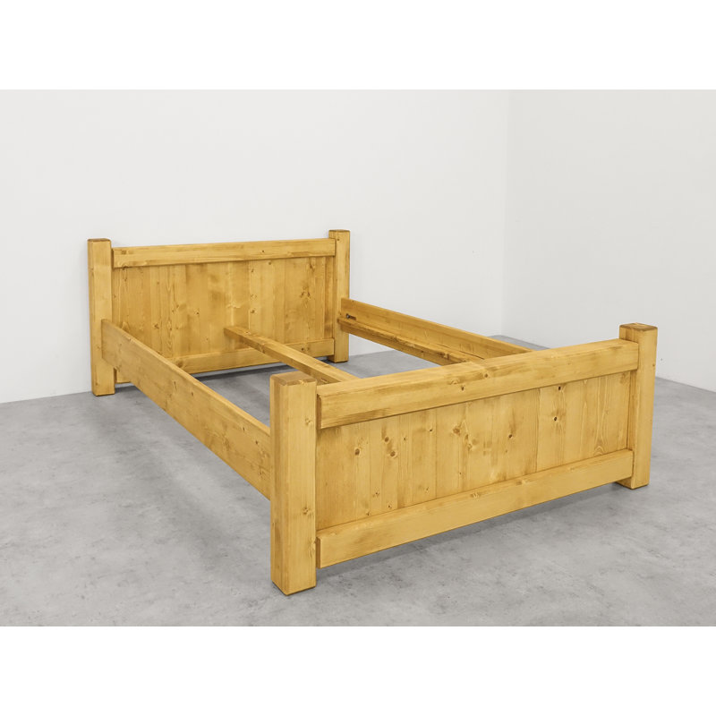 Vintage Solid Wood Bed, European Double (140 x 200 cm)