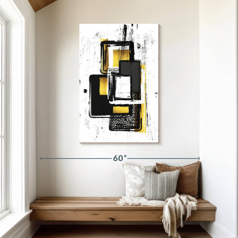 Peinture abstraite dorée Avery II, H 45 po x l 30 po