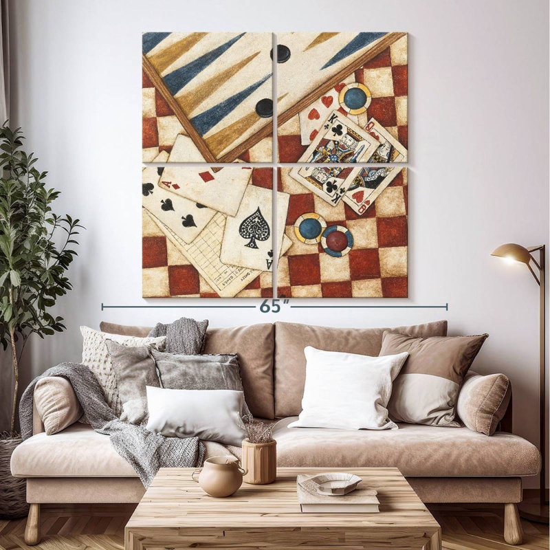 Senne poker rétro, 50" H x 50" W