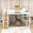 Loft Bed With LED Strip, Built‑In Desk, Open Wardrobe, Storage Stairs And Guardrails-1407484659-1396146305