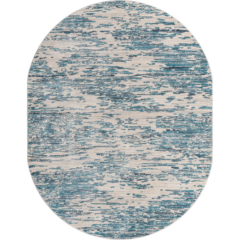 Abstract Indoor Rug, Oval 5' x 8'