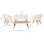 Ensemble de conversation de patio en bois massif avec coussins Larry -284873611-284873606