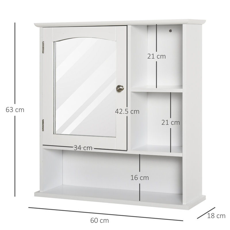 Granier Surface Framed Mirrored Bathroom Cabinets with Mirror and 2 Adjustable Shelves