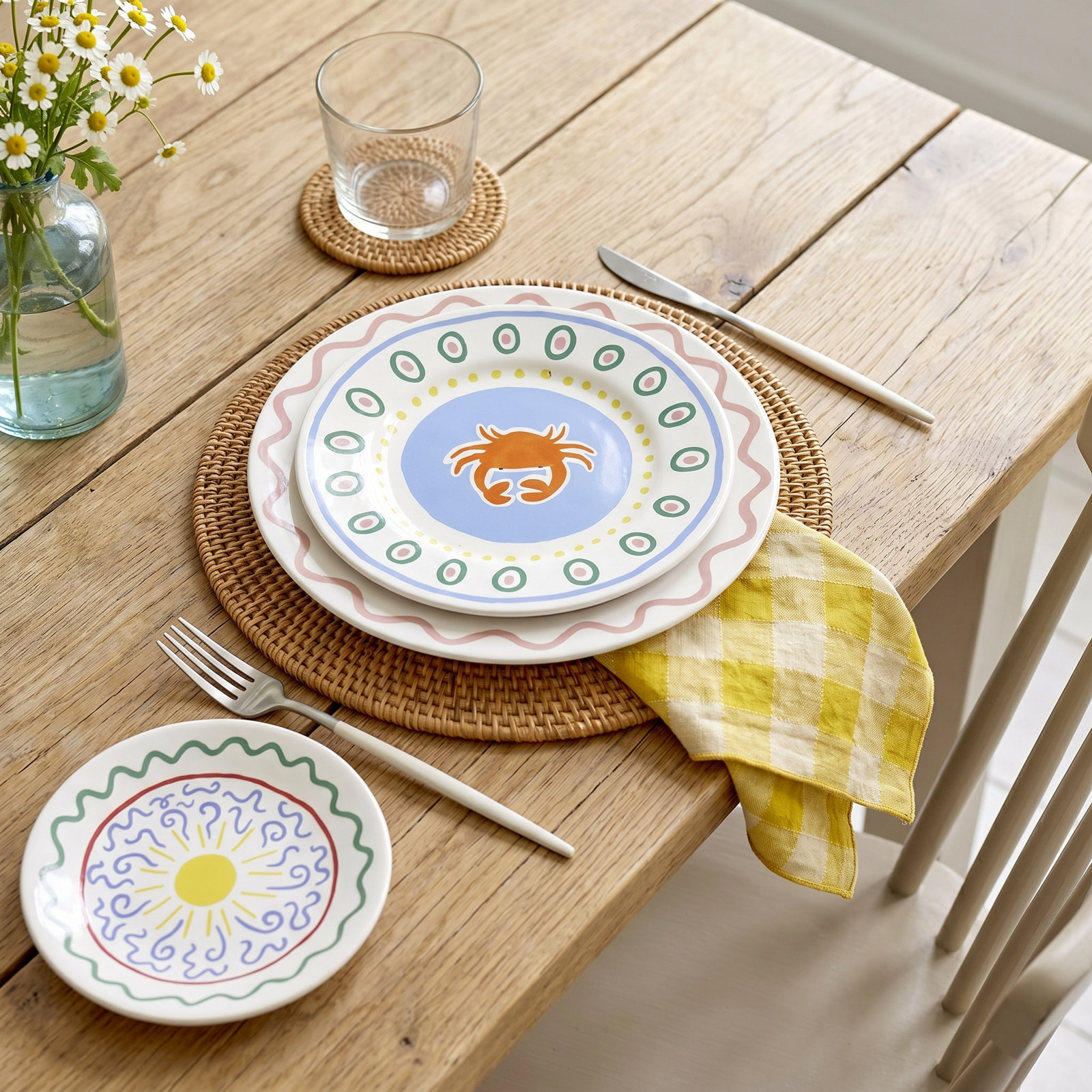 Summer Bliss 6.38'' Stoneware Appetizer Plate , Set of 6