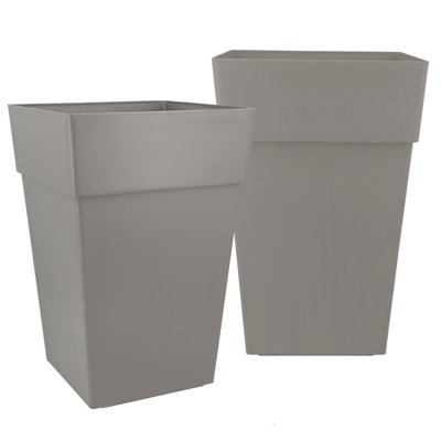 Ensemble de 2 pots à fleurs en plastique recyclé Plus Collection