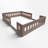 Full Size Floor Bed With Guardrail, Semi-Enclosed Design, Wood, Contemporary, Kids Bedroom-1403677179