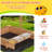 Wooden Sandbox With 2 Plastic Boxes, Outdoor Sand Box With Bottom Liner, Adjustable Height & Rotatable Canopy, Anti-Collision Design