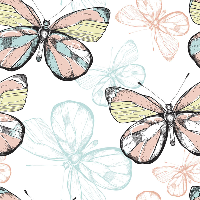 Fincham Vector Seamless Pattern - Wrapped Canvas Print, 30cm H x 30cm W x 3.8cm D