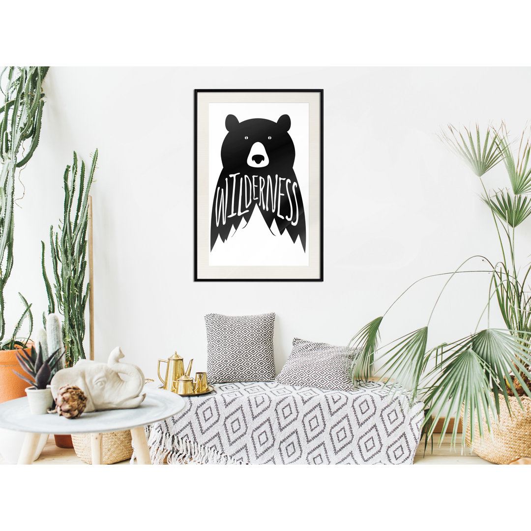 Gerahmter Grafikdruck Wild Bear