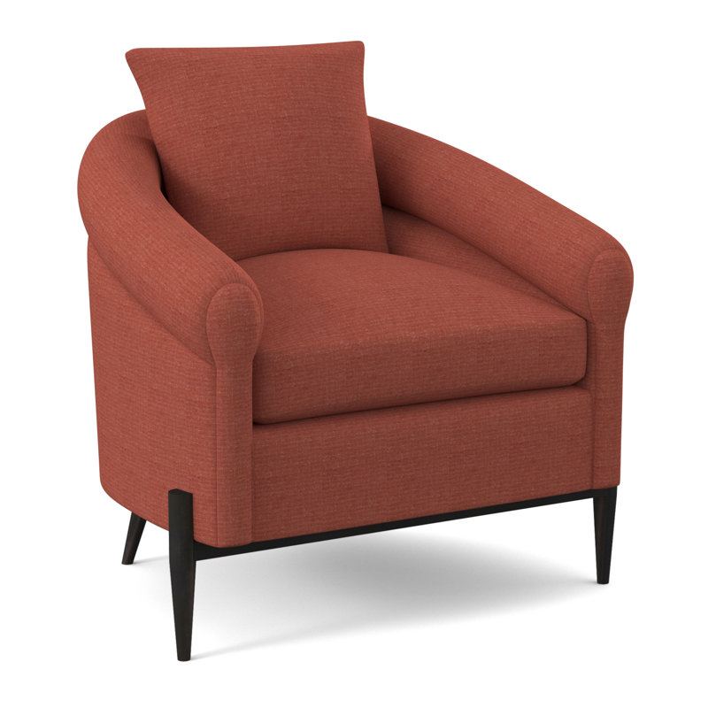 Jaxson Sunbrella® Boucle Armchair, Margaret Tangelo Polyester Blend, Espresso