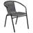 Amlie 28'' Square Glass Metal Table with Rattan Edging and 2 Rattan Stack Chairs-248300046