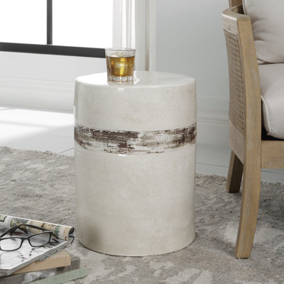  Comanche White Ceramic Garden Stool
