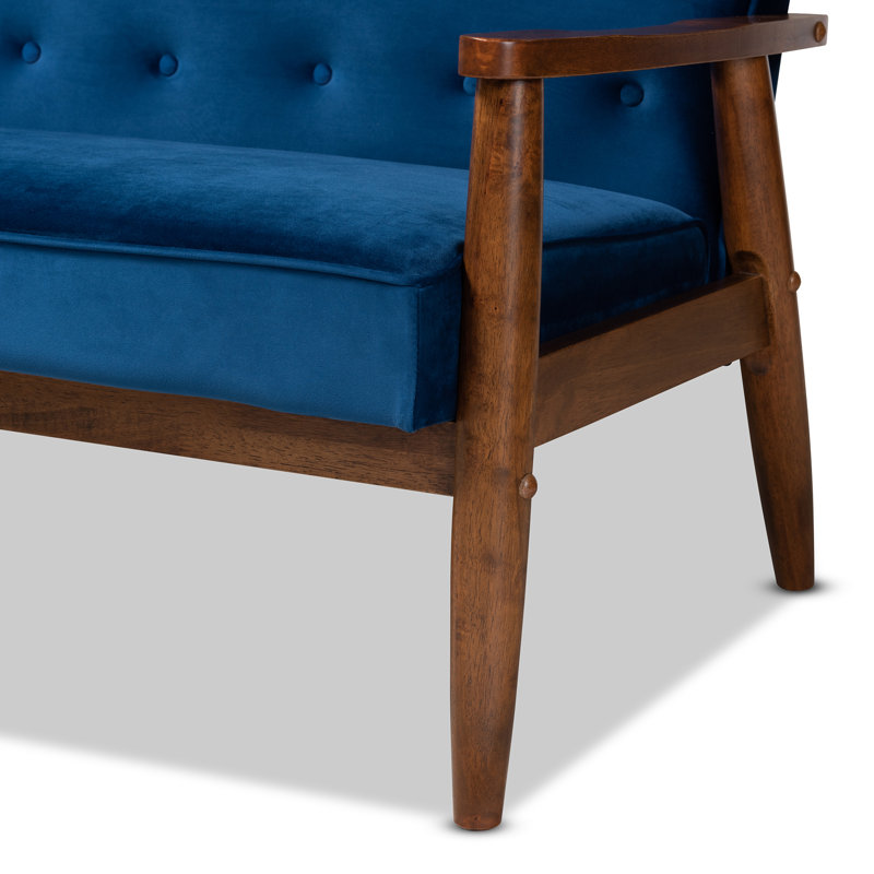 71.26'' Velvet Sofa, Navy Blue