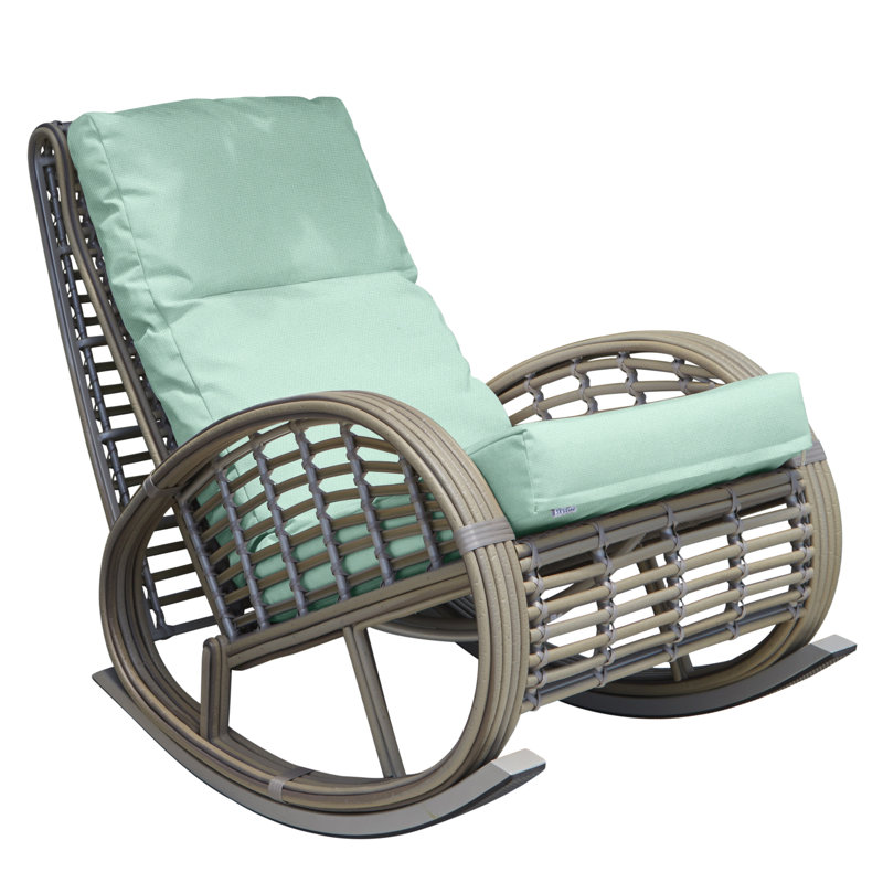 Dynasty Outdoor Rocker Chair, Canvas Aruba Sunbrella® Canvas, Kubu Mushroom