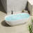 63" Freestanding Solid Surface Bathtub, Luxury Engineered Stone Resin Freestanding Soaking Bathtub With Overflow And Pop-Up Drain For Contemporary Bathroom, Matte White GF-23S03-63MW-121564044