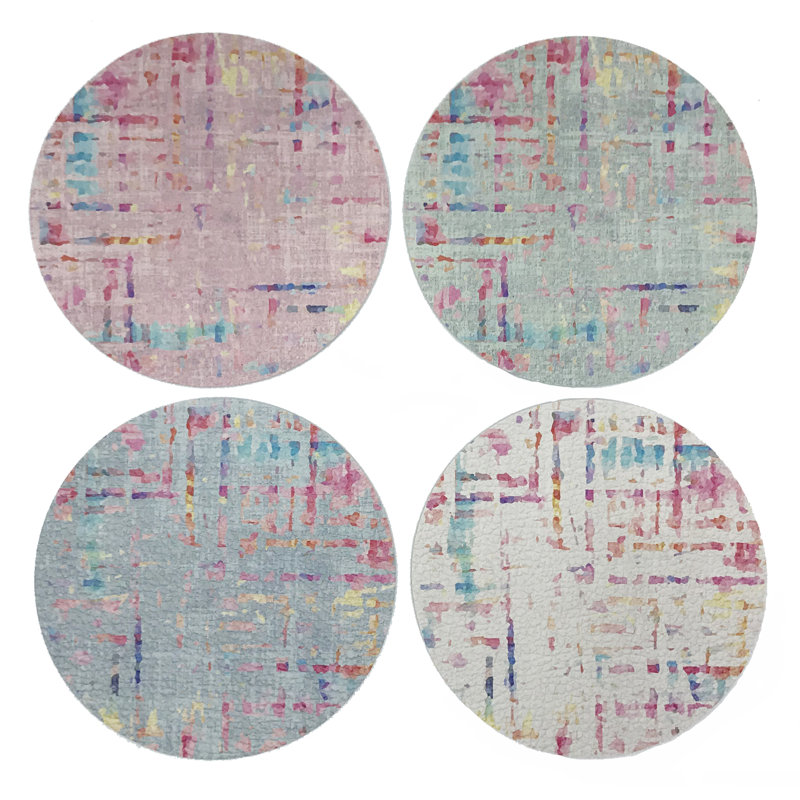 Sous-verres ronds en cuir Coco Vegan