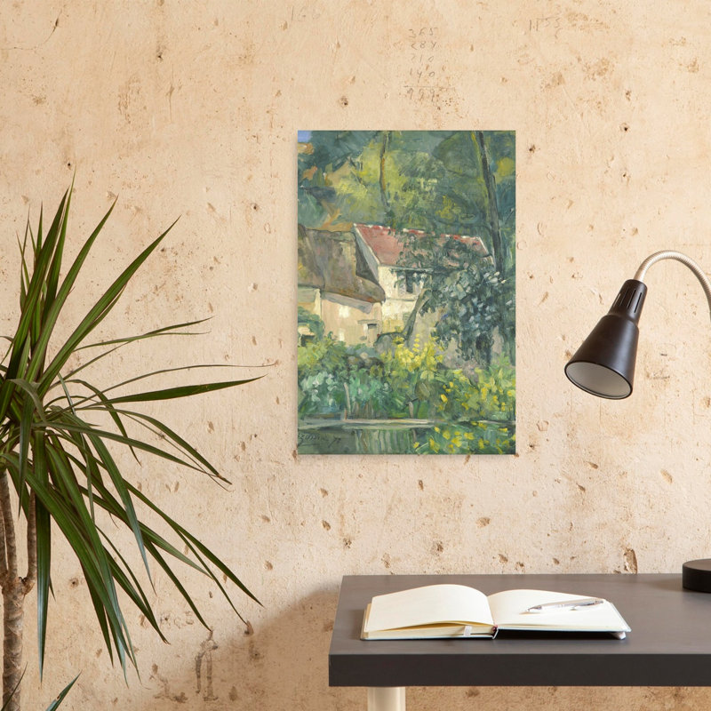 " House Of Père Lacroix, 1873 Abstract Contemporary Landscape Tree Wall Art Print " by Paul Cezanne Print, H 24 po x l 16 po