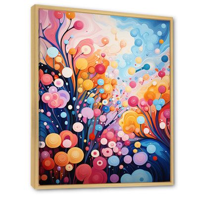 «Rose and Blue Botanical Abstracts Wonderland III», art mural botanique
