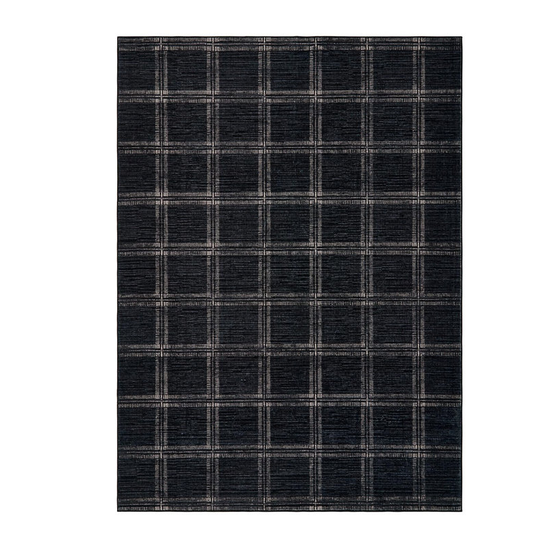 Rectangle Striped Area Rug, Black, 120*170cm