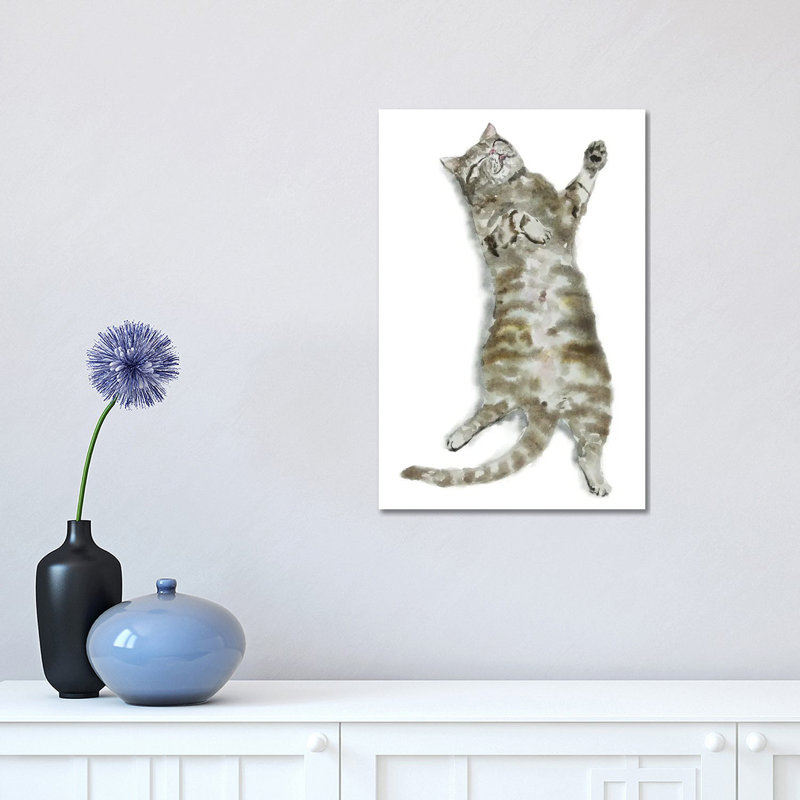Sleeping Tabby Cat I by Alexey Dmitrievich Shmyrov - Wrapped Canvas Print, 30.48 cm H x 45.72 cm W