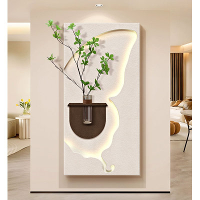 Creamy style sandstone water culture vase wall decoration