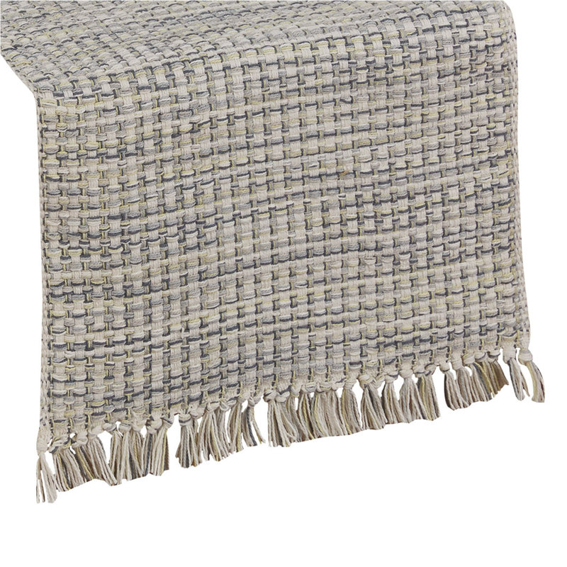 Sheniah Rectangular Table Runner, 36" x 13", Gray