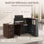 Bureau de réception moderne en L avec solutions de rangement-136051918