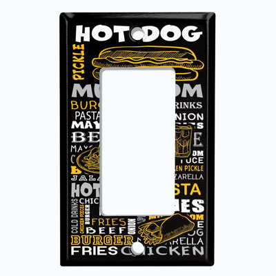 Hot Wing Restaurant Fast Food Menu 1 - Gang Toggle Light Switch Standard Wall Plate