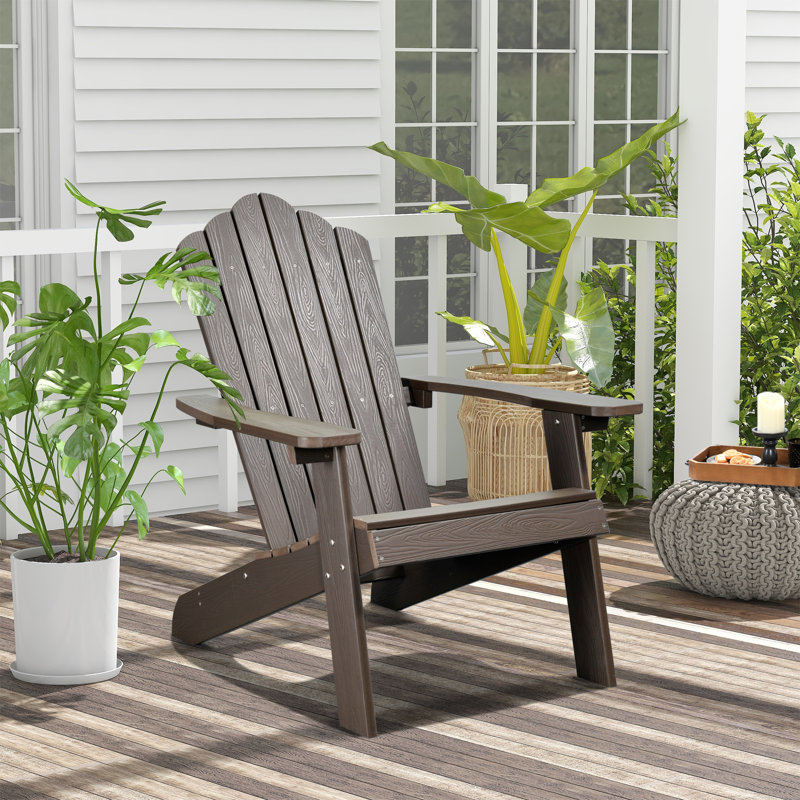Frea Outdoor Adirondack Chair, Dark Gray