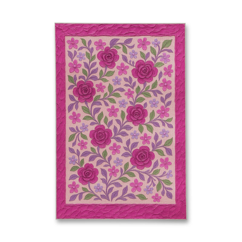 Tapis tissé à motif floral lavable Mosso, 3'3" x 9'10"