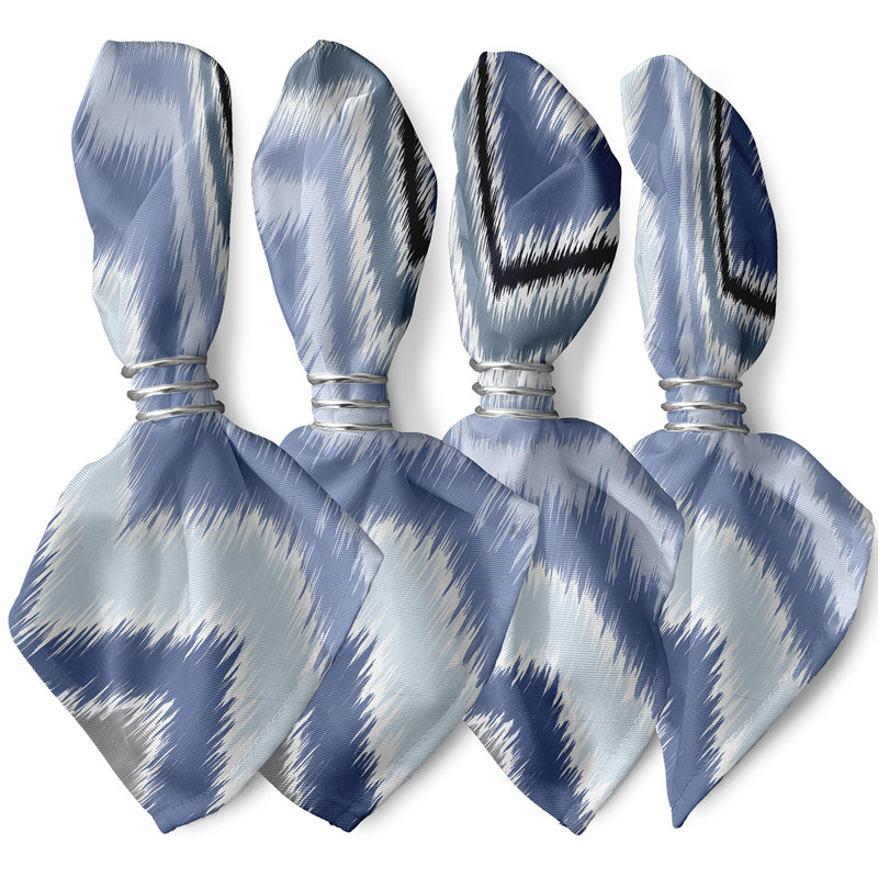 Ensemble de serviettes 4 pièces Ikat-Arina, L 18 po x L 18 po, Cadet