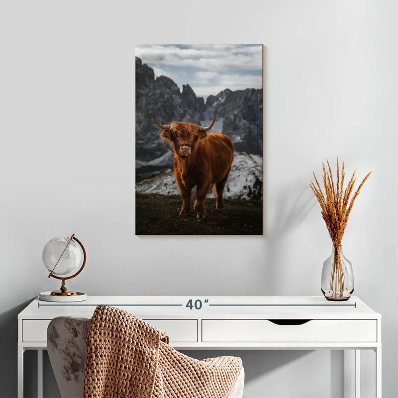 Scott Brown Highland Cow, H 24 po x l 16 po