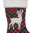 20" Black and Red Tartan Reindeer Christmas Stocking with Cuff