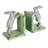 Decorative 2-Tone Cast Metal Rabbit Bookends