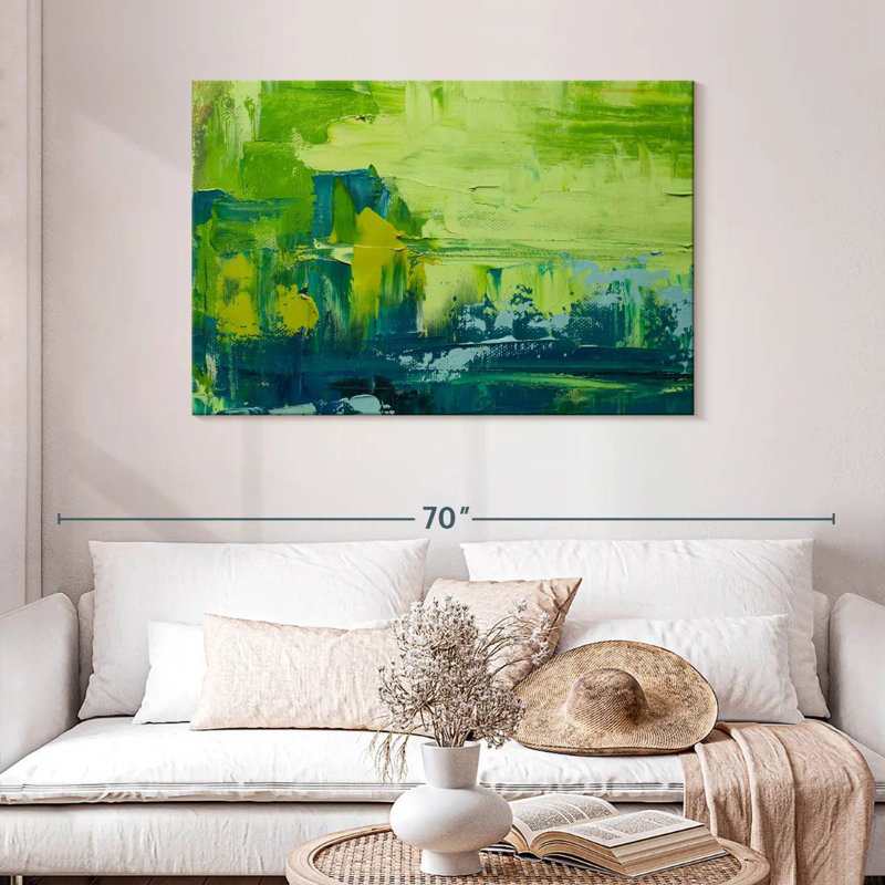 Avery Large Green Abstract, 30" H x 45" W