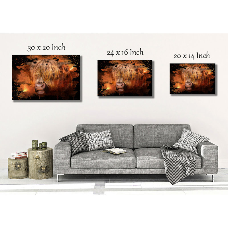 Highland Cow - Wrapped Canvas, 50cm H x 76cm W