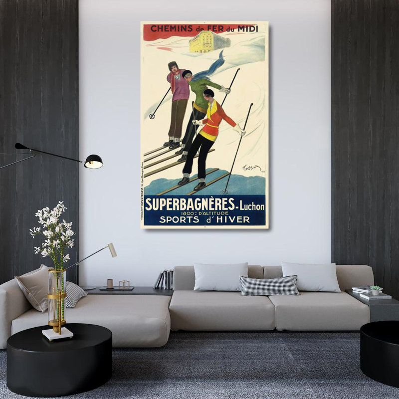 "Superbagnères-Luchon" par Leonetto Cappiello - Toile tendue avec châssis, H 48 po x l 33 po