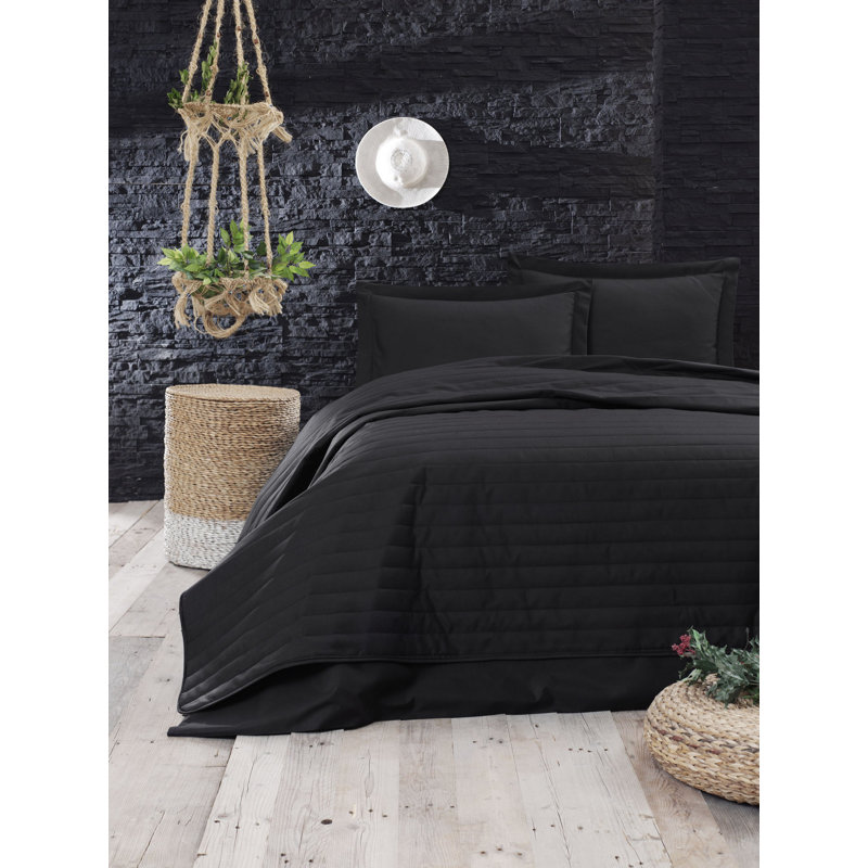 Ensemble de couvre-lit Haledon, Noir