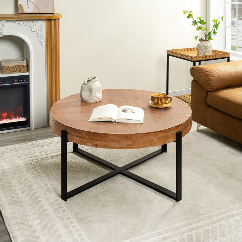 Table basse 33,86 po, H 17,72 po x L 33,86 po x l 33,86 po, Noir