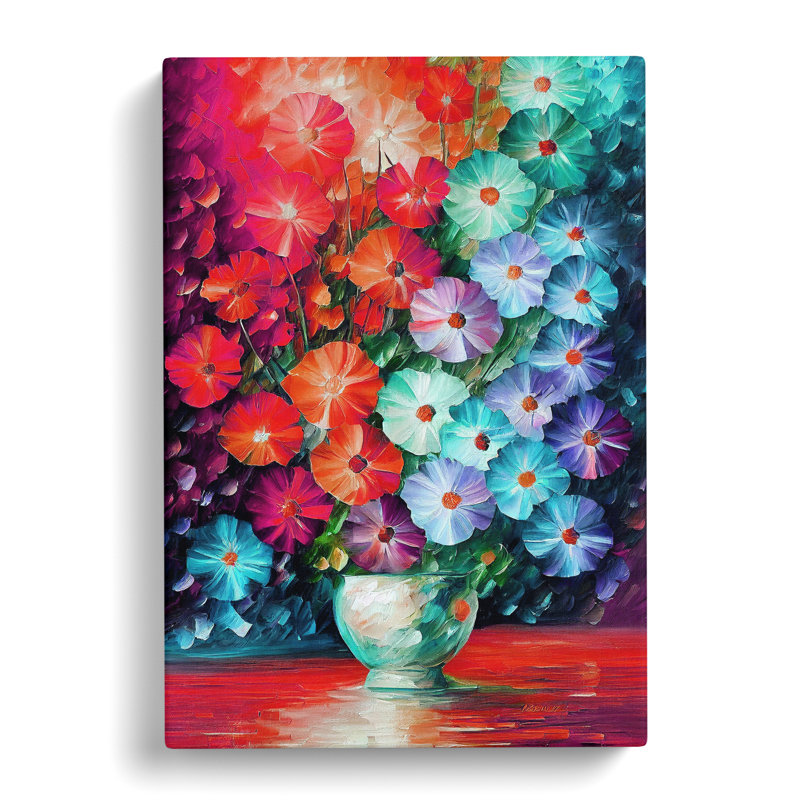 Flowers In A Vase No.3 - Wrapped Canvas Print, 50cm H x 35cm W x 3cm D