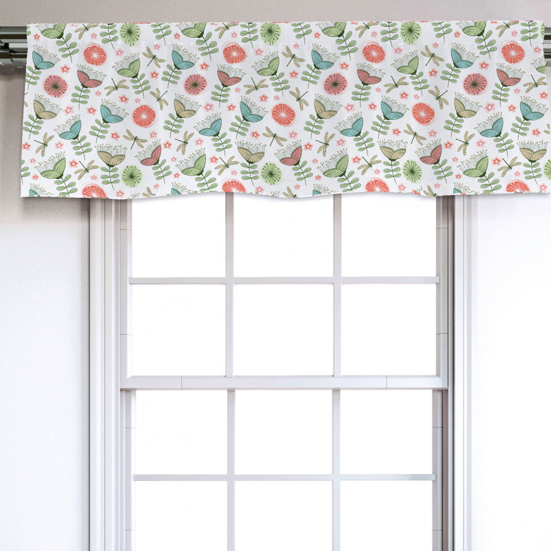 Sateen Floral Ruffled Window Valance