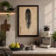 Feather on Aged Paper Japandi - Wrapped Canvas-952969073-952969074