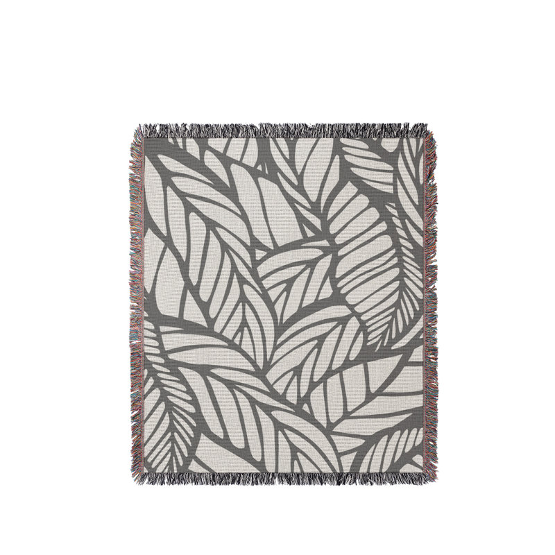 Jeté en coton Caro, Gris, 50 x 60