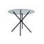 Table de salle à manger ronde en verre Huebner de 35,4 po et 4 chaises rembourrées pour la cuisine, la salle à manger et le salon-110983772