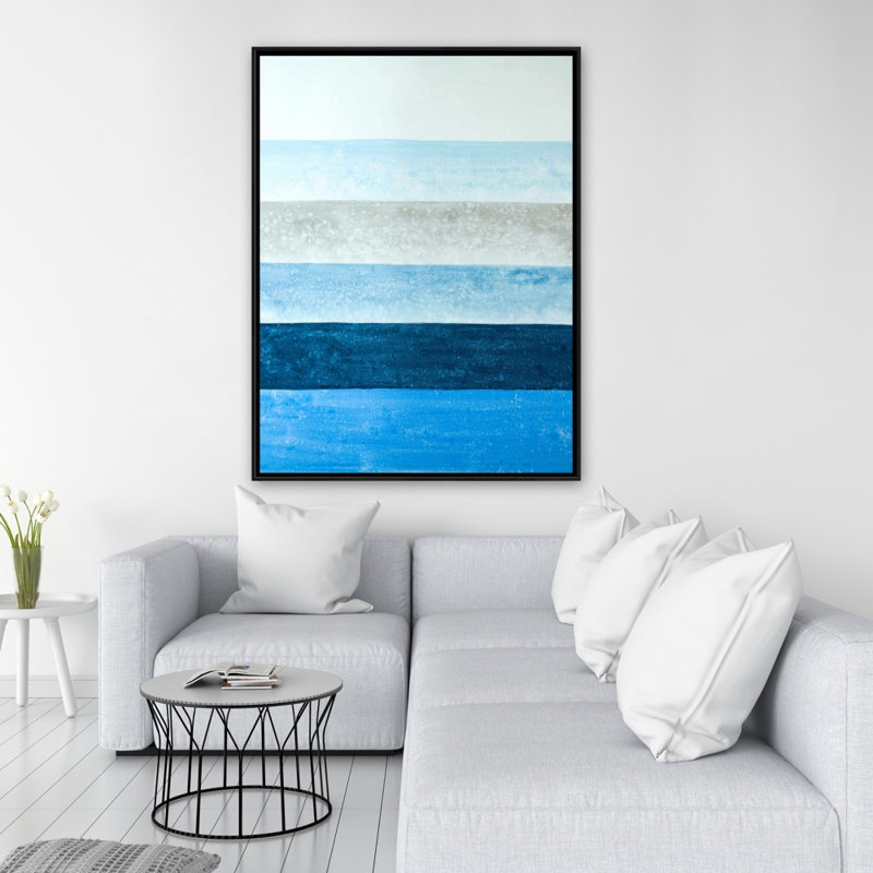 Blue Stripes Print On Canvas